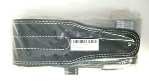 ProFitness Genuine Leather Workout Belt 4" W x 5mm Black/White Medium - Picture 1 of 4