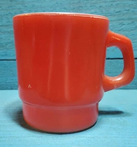 Vintage Fire King Anchor Hocking Stackable Oven-Proof Red Mug/Cup FREE SHIPPING! - Picture 1 of 4