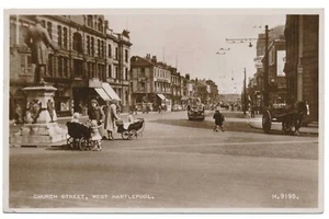 Church Street West Hartlepool Durham England UK Real Photo Postcard Posted 1951 - Picture 1 of 2