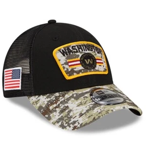 Washington Commanders New Era 9FORTY Hat Salute To Service Snapback Black Camo - Picture 1 of 5
