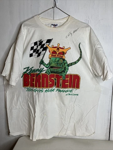 VTG 1998 Kenny Bernstein Bud King Budweiser NHRA Drag Racing T Shirt 2XL Signed Cover