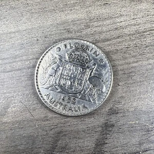 Moneda de plata Florín Australia Choice 1952 casi como nueva fecha clave - Imagen 1 de 4
