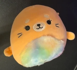 Neu mit Etikett Squishmallows 5 Zoll Romy Seal 2023 orange & Regenbogen weiches flauschiges Plüschtier - Bild 1 von 8