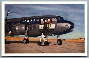 Postcard c1950s United Airlines DC-6 Mainliner 300 Advertisement Unused - Bild 1 von 2