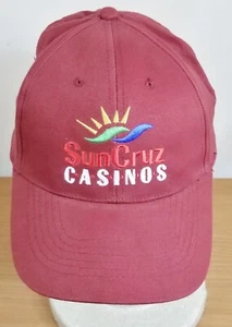 Sombrero Casinos Sun Cruz Vino Color Borgoña Usado Gancho y Lazo Correa - Imagen 1 de 7
