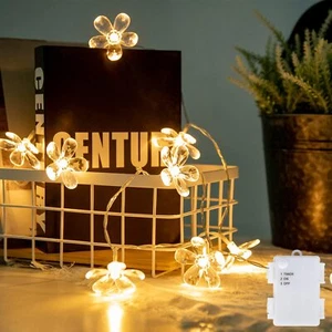 2 Packs Flower String Lights 20 Leds Flower Fairy Lights Battery Operated With T - Picture 1 of 7