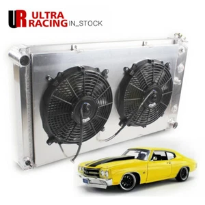 3Rows for Chevy Chevelle 1968-1973 69 1970 1971 1972 Racing Radiator +Fans Combo - Bild 1 von 9