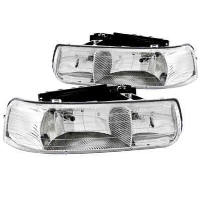 ANZO For 1999-2002 Chevrolet Silverado 1500 Crystal Headlights Chrome - Image 1 of 4