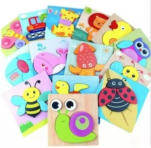 Wooden Jigsaw Puzzle For Toddlers Kids Montessori Early Educational Toys - Picture 1 of 74