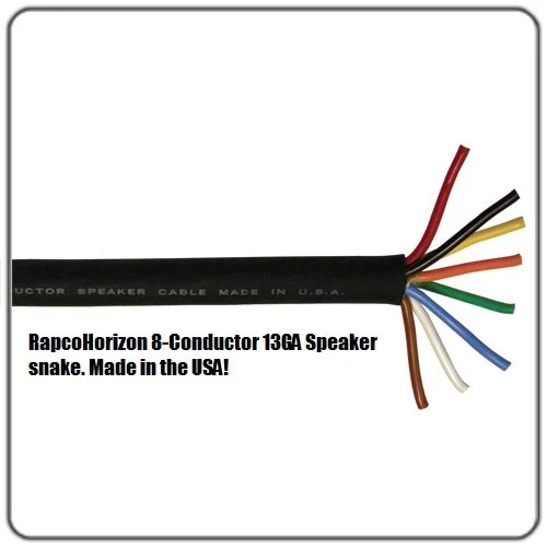 8 conductor 4 channel 13 AWG Copper PA DJ Speaker Cable Sold in 10 foot Units - Image 1 of 1