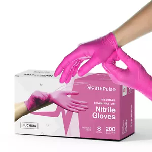 Guanti Fifth Pulse Nitrile Exam senza lattice e senza polvere - Fushia - confezione da 200 (Sm) - Foto 1 di 6