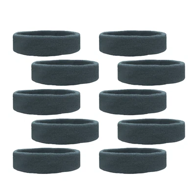 10 СЕРЫХ МАХРОВЫХ ТРЕНИРОВОЧНЫХ хлопковых впитывающих качественных спортивных повязок - Изображение 1 из 4