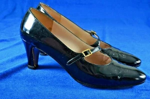 Salvatore Ferragamo Leather Black Patent Leather Heels Made In Italy Barely Worn - Picture 1 of 11