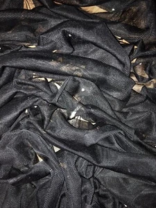 1 mtr soft black diamante,tutu,decoration,bridal tulle net fabric..45”’wide - Picture 1 of 8