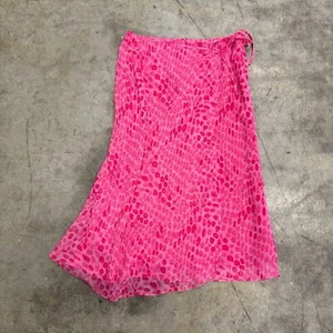 Vintage retro hot pink dotted chiffon maxi wrap skirt - Picture 1 of 4