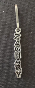 Silver And Black Zachary Name Charm Zipper Pull - Picture 1 of 2