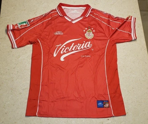 Toluca FC Atletica Jersey Size XL  Season 1999 - 2001 Red Retro Soccer Cover