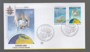 Vatikan Vaticano 2001 FDC - Europa: Hände schöpfen Wasser aus Erdkugel - Picture 1 of 1