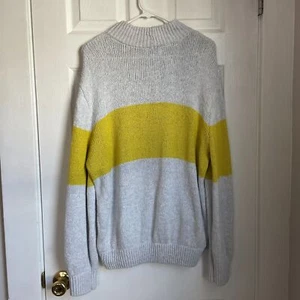 AERIE OH-SNOW-SUÉTER CUELLO SIMULADO SUAVE bloque de color amarillo y gris talla L mujer - Imagen 1 de 6