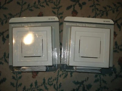 Lote de 2 NUEVO Receptor de Timbre de Puerta Enchufable Inalámbrico Hampton Bay Solo Blanco Nuevo de Lote Antiguo Foto 1 de 3
