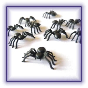 10 Stück Mini Spinne Spinnen Spider Schwarz Halloween Party Dekoration Basteln - Bild 1 von 2