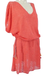 Zadig Voltaire Dress Linen Knit Coral Pink Drop Waist Summer Bohemian Size XS - Picture 1 of 12