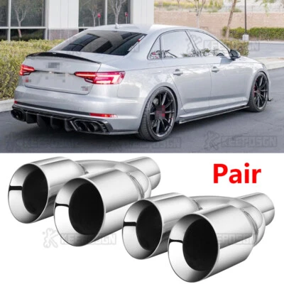 2.5" inlet 3.5" outlet Exhaust Tip Stainless Steel For Audi S8 S7 S6 RS6 RS7 - Image 1 of 4
