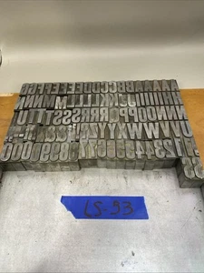 Vintage Druckblöcke 1" Buchstaben & Zahlen Buchdruck Linotypie LS-53 - Bild 1 von 5