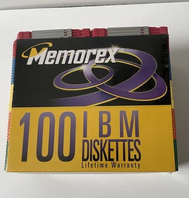 Memorex 100 IBM Floppy Disks Rainbow Sealed New - Image 1 of 3