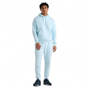 Nike Club Fleece Mens Sweatsuit Ice Blue Tracksuit Black Hoodie Joggers NWT - Picture 1 of 20