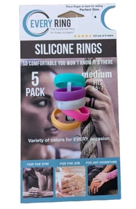 Ever Ring Silikon Ringe 5er-Pack Medium passt Ringgröße 6,5 - 7 - Bild 1 von 2