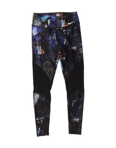 NIKE Womens Graphic Leggings UK 10 Small Multicoloured Geometric Polyester CK12 - Picture 1 of 3