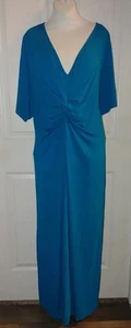 Catherine's Turquoise Soft Knot Detail Size 30/32 Long Maxi Dress EUC - Picture 1 of 7