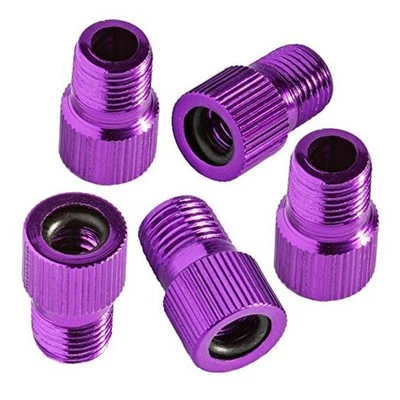 Adaptador de válvula Presta - Convertir Presta a Schrader - Francés/Reino Unido a EE. UU. - Púrpura Foto 1 de 4