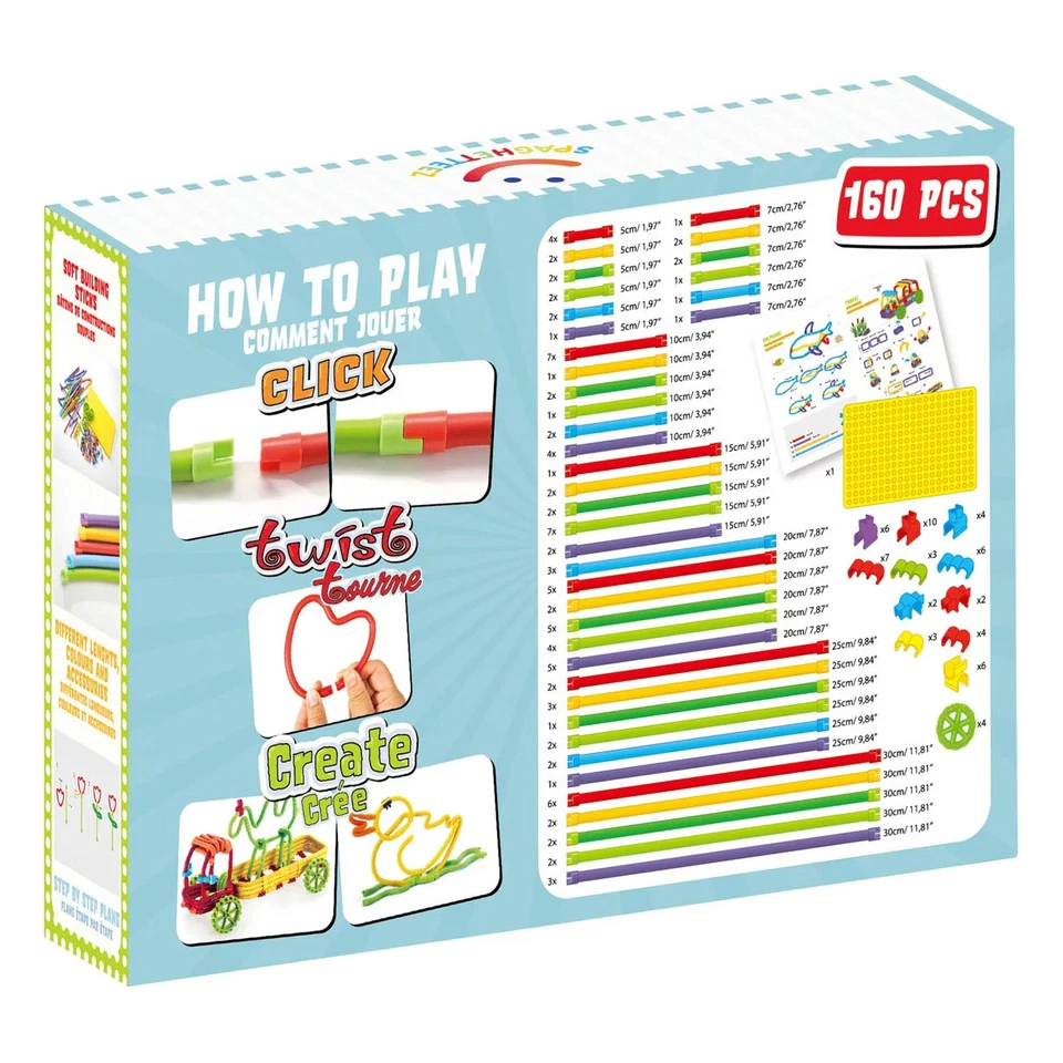 Spaghettez 3D Art Flexible Gebäudestangen, 160dlg. - Изображение 1 из 1