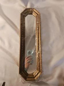 Espejo rectangular interior hogar vintage Hollywood Regency Art Deco MCM antiguo nuevo stock - Imagen 1 de 5