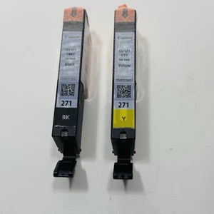 Canon 271 Ink Cartridges Set of 2 Black Yellow New Sealed OPEN BOX - Picture 1 of 5