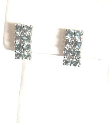 NATURAL BLUE ZIRCON EARS STERLING SILVER - Image 1 of 3