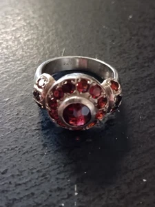 Sterling Silber Ring mit roten Edelsteinen Größe 6,5 - Bild 1 von 4
