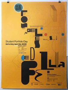 32 x 24 2008 AIGA Student Portfolio Day Poster USC ED FELLA Graphic Design - Picture 1 of 12