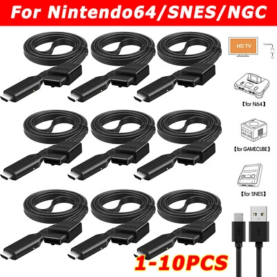 LOT Converter N64 To HDMI HD 1080P Cable Compatible With N64 / GameCube / SNES - Image 1 of 4