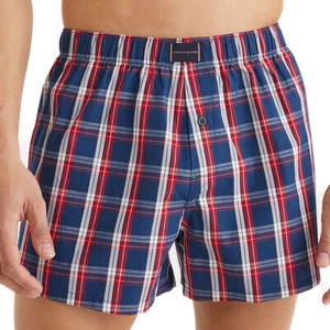 Tommy Hilfiger Woven Boxer Print Petrol Blue/Classic Plaid - Picture 1 of 7