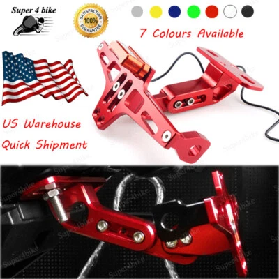 Soporte LED de aleación universal para matrícula de motocicleta para Yamaha YZF-R6 1999-2018 Foto 1 de 4