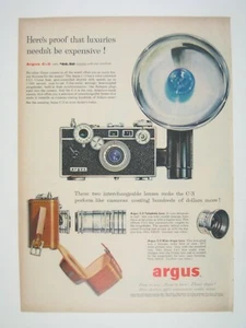Argus Camera AD Flash C3 Wide Angle Lens 1956 Vintage Print Ad - Picture 1 of 2