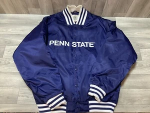 Penn State Nittany Lions Satin Jacket Bomber Mens XL Snap RARE Vtg - Picture 1 of 24