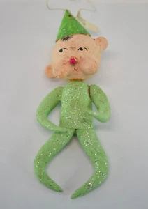 ANTIGUO HECHO EN JAPÓN/BLUME CO. ADORNO PIXIE ELFO ALGODÓN HILADO - RARO, DESCARADO - Imagen 1 de 9