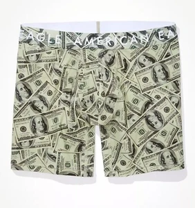 American Eagle 6" Flex Boxer Brief. Money Pattern. Regular Length. Size X-Large - Picture 1 of 5