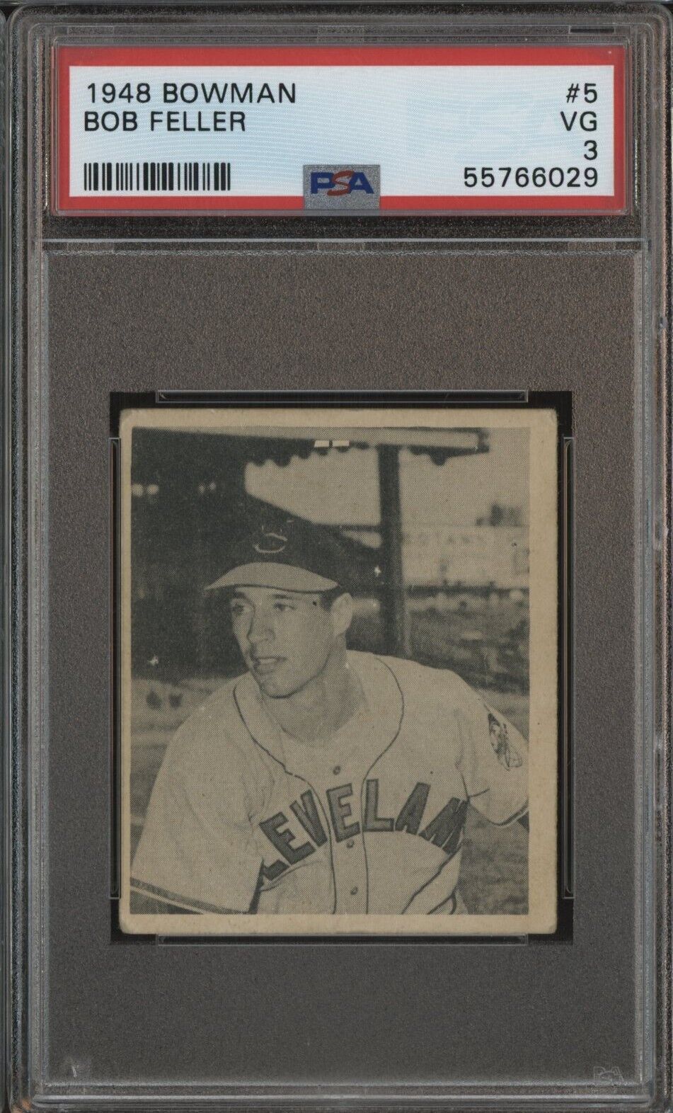 1948 Bowman #5 Bob Feller Cleveland Indians HOF PSA 3 VG