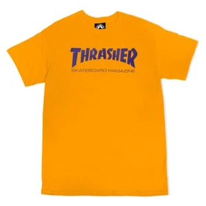 Camiseta para hombre con logotipo de revista Thrasher dorada púrpura - Imagen 1 de 2