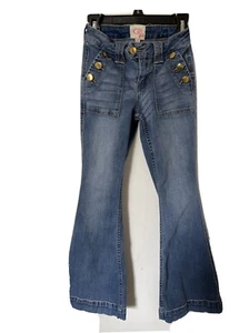 Giani Bini girls 4 pocket flare Blue jeans Size 8 - Picture 1 of 5